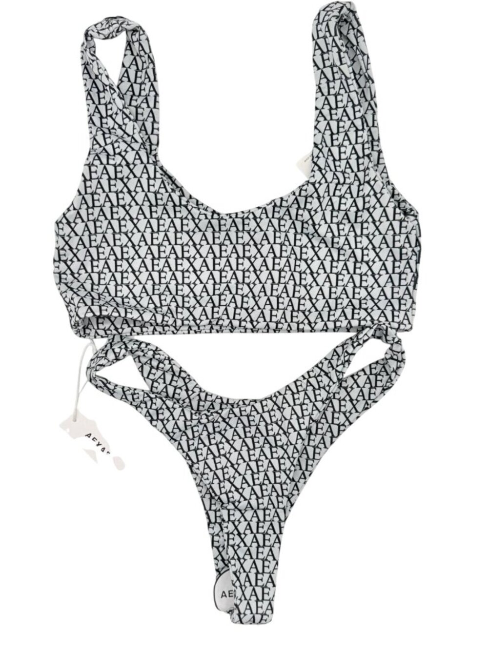 AEXAE Swim Magnum Bikini Top & Bottoms in White NWT - Size L